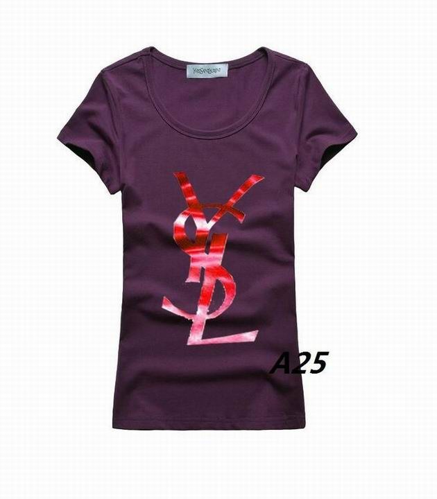 YSL short round collar T woman S-XL-186